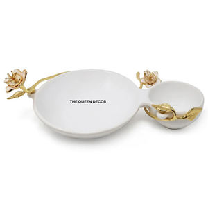 Elegante Tazón Decorativo de Acero Inoxidable, Forma Redonda, Acabado Dorado Pulido Brillante, Estilo Antiguo, Vajilla Segura - Product Image 4