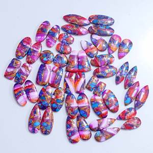 Top Natural Pink Spiny Oyster Turquesa Par Suelto Cabujón de piedras preciosas Par de piedras preciosas sueltas para uso Fabricación de joyas - Product Image 3