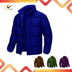 Manteau d'hiver pour hommes résistant à l'eau zippé chaud doudoune coupe-vent isolé vêtements d'extérieur toile support solide temps froid Double - Product Image 2
