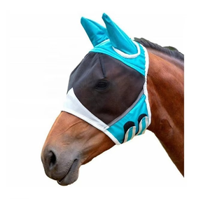 หน้ากากม้าบินปรับได้คุณภาพระดับพรีเมี่ยมแบบตาข่ายระบายอากาศได้ดีป้องกันหูทนทานปรับแต่งได้อุปกรณ์ดูแลม้าได้ - Product Image 6