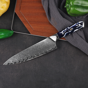 Cuchillo de chef de hoja fija de fábrica OEM y ODM personalizado al por mayor, herramienta de cocina de acero damasco, herramienta de corte de carne y verduras - Product Image 3