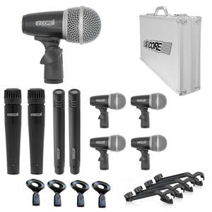 Kit de Micrófonos de Batería de 5 Núcleos, 9 Piezas, Micrófono Dinámico para Bajo, Tom y Caja, Juego de Micrófonos para Instrumentos - Product Image 1