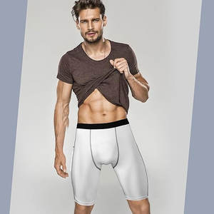 Vente en gros de shorts de compression respirants de haute qualité pour hommes, pantalons de course et d'entraînement pour athlètes, motif solide, fonction anti-rides - Product Image 4