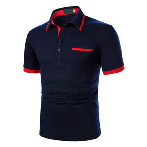 เสื้อยืดโปโลแขนครึ่งน้ำหนักเบาสำหรับผู้ชายดีไซน์ไม่ซ้ำใคร - Product Image 2