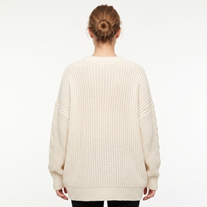 Suéter de viscosa de punto grueso extragrande para mujer, transpirable, cómodo, informal, tipo jersey, OEM, ODM, venta al por mayor, fábrica, logotipo personalizado, bajo costo - Product Image 3