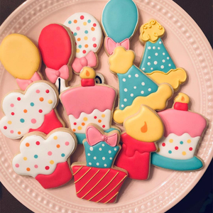Moule à découper en plastique moulé par injection pour biscuits, fondant, pâte à modeler, thème <span class=keywords><strong>anniversaire</strong></span> et fête, 8 <span class=keywords><strong>emporte</strong></span>-pièces, outil de découpe pour glaçage royal - Product Image 5