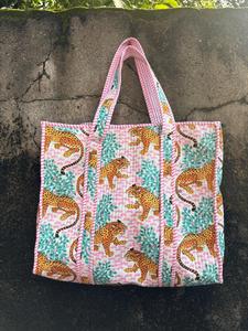 Bolsa de Mano Grande de Algodón Hecha a Mano para Mujer, Otoño, Invierno, Verano, con Cierre Abierto, Cadenas, Diseño de Moda Portátil, para Playa, Mercado, Compras - Product Image 2