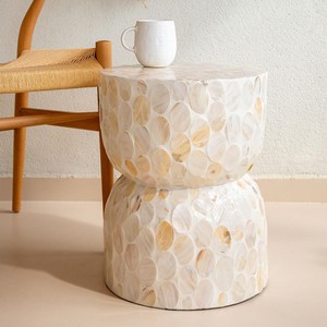 Mesa auxiliar de madreperla, piezas de decoración para sala de estar, mosaico MOP, mesas de concha de narce - Product Image 1