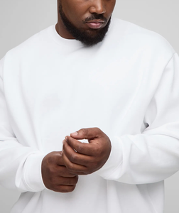 Sweatshirts à col ras du cou en molleton de coton 450 Gsm 100% lourd sur mesure de couleur unie DTF imprimé avec logo pour hommes - Product Image 2