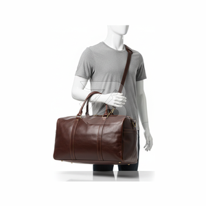 Luxury Men’s Genuine Leather Duffel Travel Bag Weekender Gym Bag with Custom Logo OEM ODM Supplier Luxury PU Zipper Duffel Bag - Product Image 2