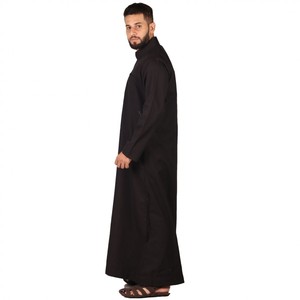 Túnica de hombre islámica de algodón personalizada, diseño de Arabia Saudita para hombre, ropa larga Thobe musulmana para hombre, manga larga teñida de marrón - Product Image 3