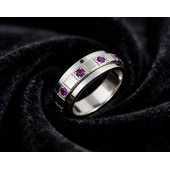 Bague rotative en acier inoxydable avec améthyste pour homme, tendance, religieuse, avec zircon, ajustable - Product Image 5