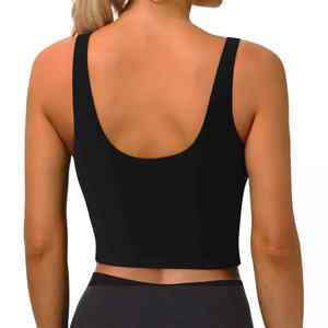 Camisetas sin mangas cortas de Yoga de entrenamiento sin costuras personalizadas para mujer, sujetadores deportivos transpirables de alto impacto, diseño de estampado de talla grande - Product Image 4