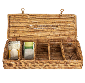 Cesta de Té Circular Simple de 5 Secciones de Ratán Natural Ecológico de Sisu Handicraft, Diseño Flexible con Tapa, Multiusos, Apta para Alimentos - Product Image 3