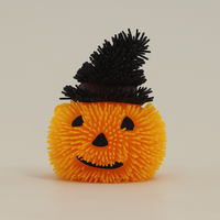 Pafu mainan Squishy menyala Halloween, mainan labu menyala putih lembut Squishy menyala berkedip hantu