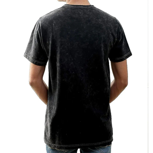 Men Acid Wash Oversized T-Shirt Retro Streetwear Loose Fit Hip Hop 100% Cotton Blank Tee Vintage Casual Summer Outfit Top - Product Image 3