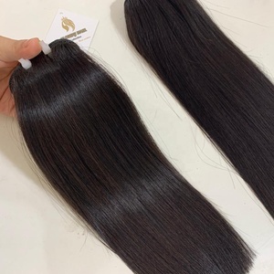 Extensiones de cabello humano natural, extensiones de cabello liso, doble hueso dibujado, vietnamita Virgen sin procesar, proveedor al por mayor - Product Image 1