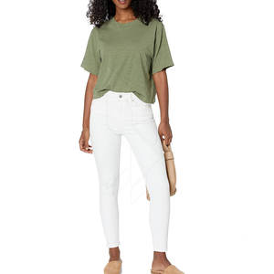 Top corto de manga corta para mujer con el mejor diseño, ropa informal ecológica a la moda de verano - Product Image 4