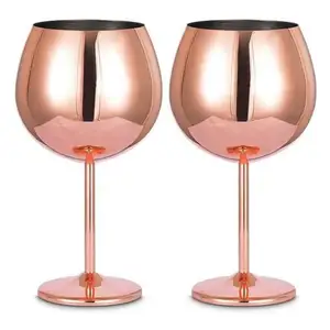 Luxury Colored Stainless Steel Wine Glass Red Wine Martini and Cocktail Home Party