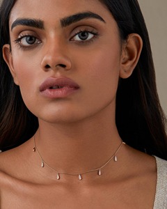 Collar con Diamantes en Forma de Gota de Lluvia, 0.51 Ct, Diamante Natural Color G-H, Claridad VS, Oro Sólido de 14K, Joyería de Alta Calidad - Product Image 1