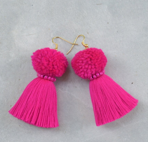 Mustard Yellow Tassel <b>Earrings</b> with Gold or <b>Silver</b> Binding Fringe Tassel <b>Earrings</b> - Gold - <b>Long</b> - Product Image 1