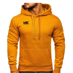 Sweat-shirt à capuche imprimé jaune clair pour homme, Streetwear grande taille pour homme, Logo personnalisé unisexe en coton, fabriqué au Pakistan. - Product Image 3