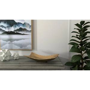 Plateau décoratif en céramique or est un plateau décoratif contemporain avec un or Il est fait de céramique et dispose - Product Image 2