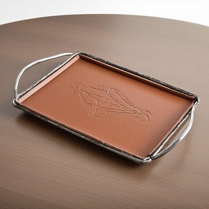 Bandeja de cuero rectangular moderna de calidad superior para fines decorativos con puntadas finas que detallan bodas Diwali - Product Image 1