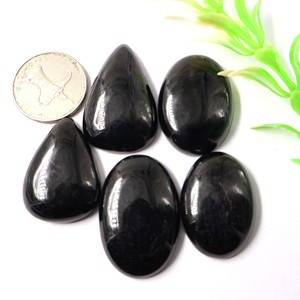 พลอยทัวร์มาลีนสีดำธรรมชาติอัญมณีทรงหลวมขัดมันด้วยคริสตัลอัญมณีทรงหลวมสำหรับทำเครื่องประดับจี้ทัวร์มาลีน - Product Image 2