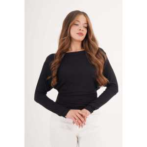 Blusa Negra Básica de Manga Larga para Mujer - Producto al por Mayor - Product Image 2