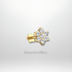 Bijoux de piercing 7 diamants de luxe en or massif 14 carats 18 carats VVS DEF diamants de laboratoire réels certifiés IGI GIA commandes personnalisées en gros - Product Image 5