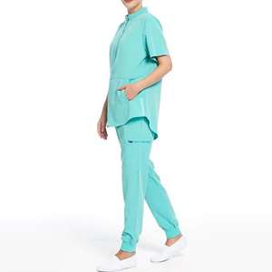 Venta superior Enfermeras Uniformes de hospital Dos piezas Estiramiento Spandex Pantalones Scrubs Traje Enfermería Jogger Mujeres Scrubs Uniformes Conjuntos - Product Image 6