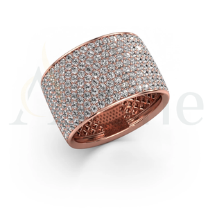 Anillo de banda popular en oro rosa de 14kt con diamantes cultivados en laboratorio Fabricante de diamantes al por mayor Nueva alianza de boda - Product Image 1