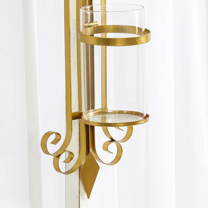 เชิงเทียนโลหะที่มีความทนทานพร้อมพิมพ์สเปรย์แก้วงานฝีมือสำหรับตกแต่งบ้าน-สำหรับห้องนั่งเล่นพื้นที่รับประทานอาหารห้องนอน & กิจกรรม - Product Image 4