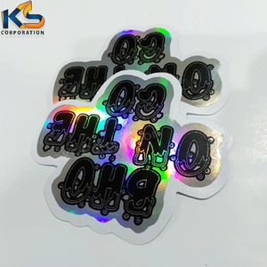 Alta calidad personalizada UV laminado troquelado PVC vinilo holográfico Arco Iris pegatinas de pared impresas calcomanías decorativas de pared - Product Image 5