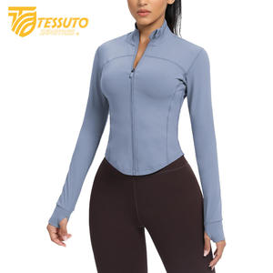 Sudadera con capucha ligera de manga larga UPF 50 + para mujer, transpirable, con cremallera completa, entrenamiento de invierno, protección solar con cuello levantado - Product Image 2