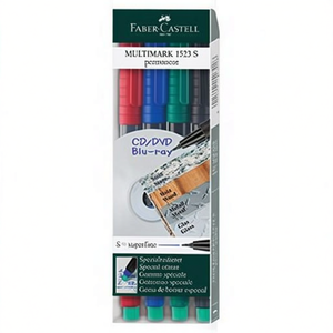Faber-Castell Multimark 1523 Assorted <b>Colors</b> 0.4mm Colored Marker <b>Pens</b> <b>4</b> Pieces Per Pack - Product Image 2