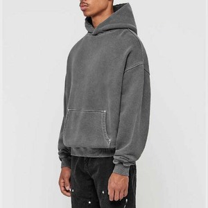 Nuevo mejor diseño de alta calidad para hombres sudaderas con capucha transpirable 100% algodón secado rápido lavado ácido estilo bordado OEM mantenido - Product Image 4