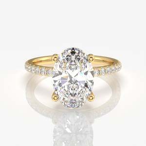 Oval Cut Moissanite Diamond <b>Set</b> in Pave <b>Sterling</b> <b>Silver</b> Elegant <b>Rings</b> for Women - Product Image 1