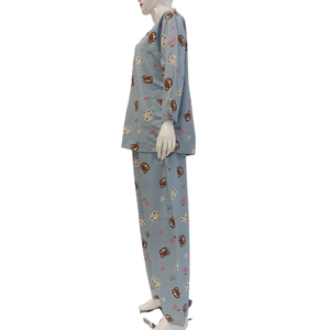 Nuevo pijama de rayón para mujer con lindo estampado de oso con cuello en V manga larga transpirable conjunto de <span class=keywords><strong>2</strong></span> piezas para invierno verano primavera - Product Image 4