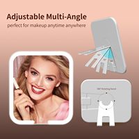 Espejo de Maquillaje Iluminado Recargable Personalizado MoonlitGlow, Espejo Cosmético Cuadrado Ultra Delgado de Escritorio, Compatible con Venta al Por Mayor OEM ODM
