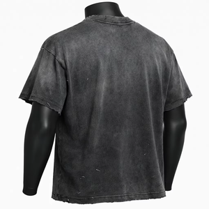 Camiseta de Hombre, Negra, Talla Grande, 100% Algodón Orgánico, Jersey, Manga Corta, Cuello Redondo, Estilo Deportivo, Ecológica, Tejido de Punto Estampado - Product Image 4