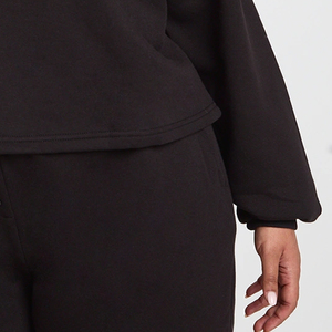 Sweat-shirt à col boutonné pour femmes avec logo personnalisé pour les commandes en gros avec couleur unie / Service OEM - Product Image 4