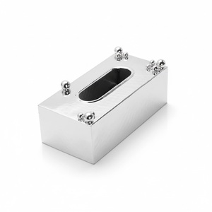 Boîte à mouchoirs en métal rose doré de luxe, best-seller, élégante, rectangulaire, pour la décoration moderne de la maison et des hôtels, à bas prix - Product Image 2
