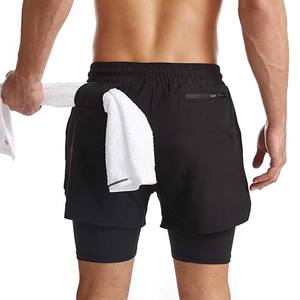 Pantalones cortos para hombre Casual 6in Entrepierna Cintura elástica Resistente al agua Cremallera Bolsillo Forro Quick-Dry Gym Running Shorts - Product Image 3