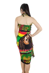 ผ้าโสร่งพิมพ์ลายสำหรับผู้หญิง Bob Marley Sarongs ผ้าคลุมชายหาดจากโรงงานในประเทศไทย - Product Image 2