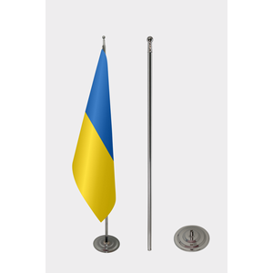 Drapeau d'intérieur officiel de l'Ukraine, impression numérique, drapeau mondial avec logo personnalisé, drapeau de voiture d'intérieur, mât en aluminium, matériau polyester - Product Image 2