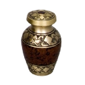 High Quality Brass Cremation <b>Keepsake</b> Urn With Engraving Band Pewter And White Enamel Finished For Human <b>Ashes</b>-Funeral Supply - Product Image 4