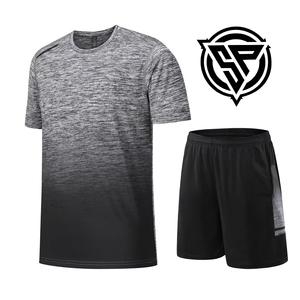 Conjuntos cortos informales para hombre 2025, logotipo personalizado, ropa deportiva de verano de dos piezas de alta calidad y camisa para hombre - Product Image 3