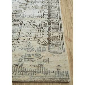 Tapis en laine noué à la main Erbe, motif médaillon gris et noir, 9x12, rectangulaire, style Tabriz, tapis moelleux pour salon, pour la maison, pour le couloir - Product Image 4